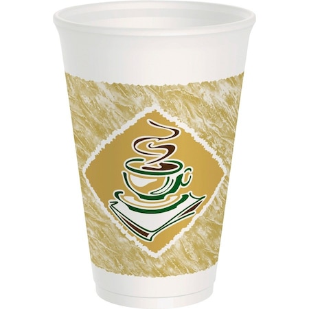 Dart Container Cup, Foam, Design, Cafe G, 16Oz 25PK DCC16X16G